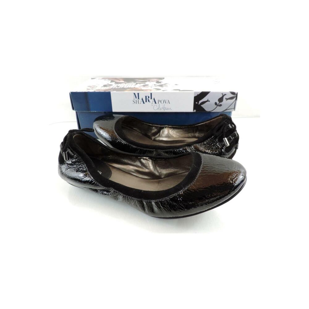 Maria Sharapova by Cole Haan Air Bacara Ballet Flats Shoes Black Patent Size 5.5